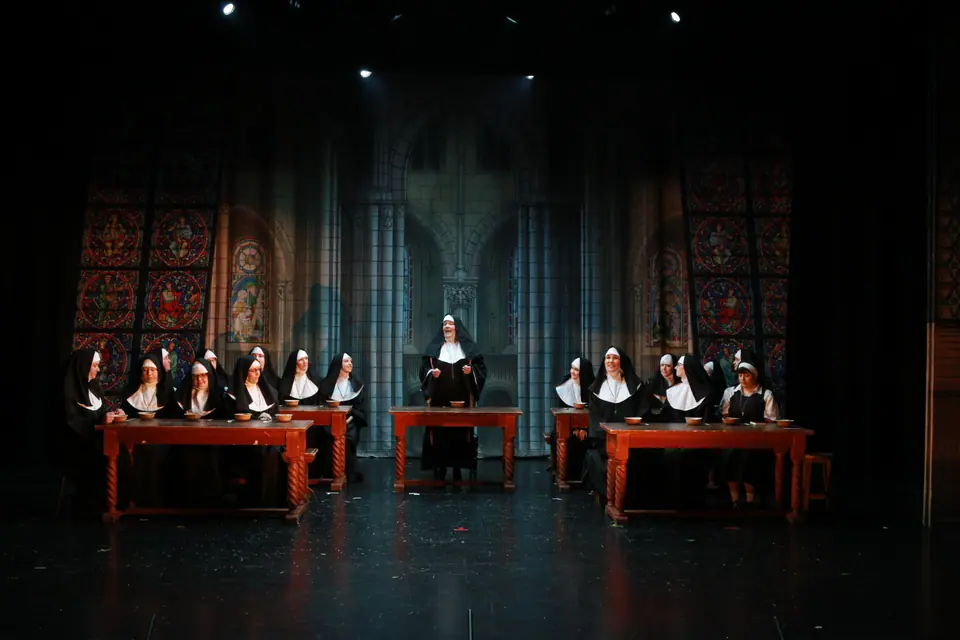 Willenhall Musical Theatre Company's 2019 production of Sister Act at Dormston Mill Theatre, Sedgley. Photograph 30 of 234.