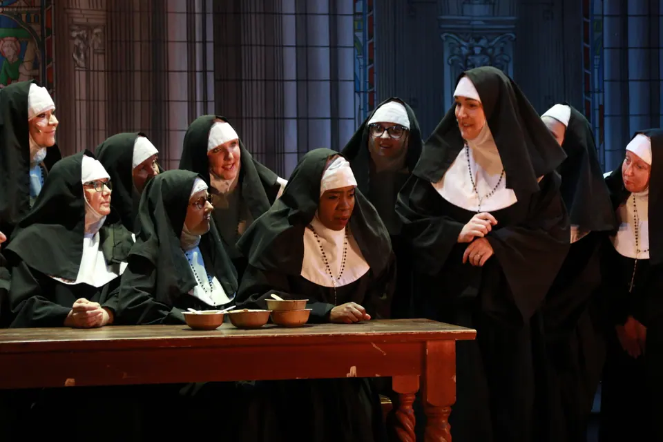 Willenhall Musical Theatre Company's 2019 production of Sister Act at Dormston Mill Theatre, Sedgley. Photograph 36 of 234.