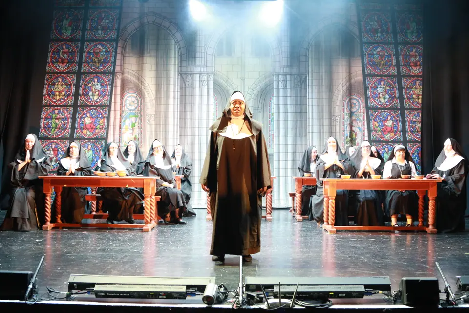 Willenhall Musical Theatre Company's 2019 production of Sister Act at Dormston Mill Theatre, Sedgley. Photograph 39 of 234.