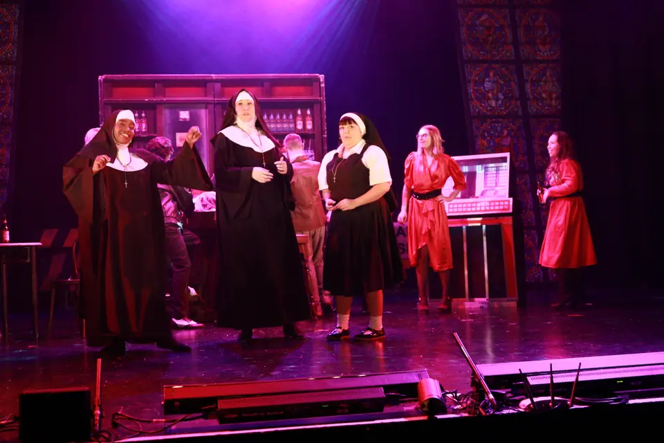 Willenhall Musical Theatre Company's 2019 production of Sister Act at Dormston Mill Theatre, Sedgley. Photograph 56 of 234.