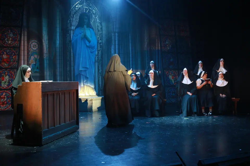 Willenhall Musical Theatre Company's 2019 production of Sister Act at Dormston Mill Theatre, Sedgley. Photograph 69 of 234.