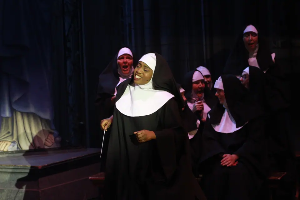 Willenhall Musical Theatre Company's 2019 production of Sister Act at Dormston Mill Theatre, Sedgley. Photograph 70 of 234.
