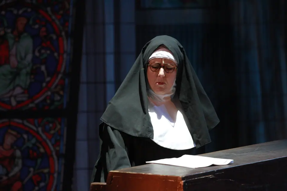 Willenhall Musical Theatre Company's 2019 production of Sister Act at Dormston Mill Theatre, Sedgley. Photograph 71 of 234.