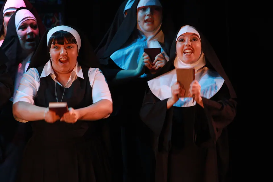 Willenhall Musical Theatre Company's 2019 production of Sister Act at Dormston Mill Theatre, Sedgley. Photograph 76 of 234.