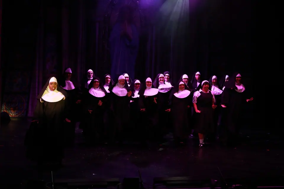Willenhall Musical Theatre Company's 2019 production of Sister Act at Dormston Mill Theatre, Sedgley. Photograph 81 of 234.