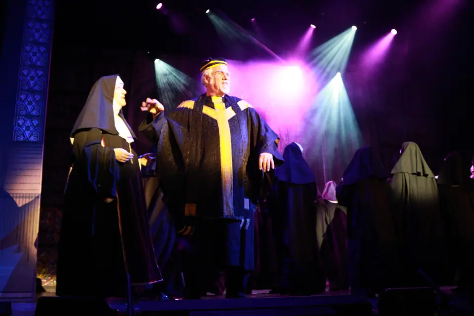 Willenhall Musical Theatre Company's 2019 production of Sister Act at Dormston Mill Theatre, Sedgley. Photograph 83 of 234.