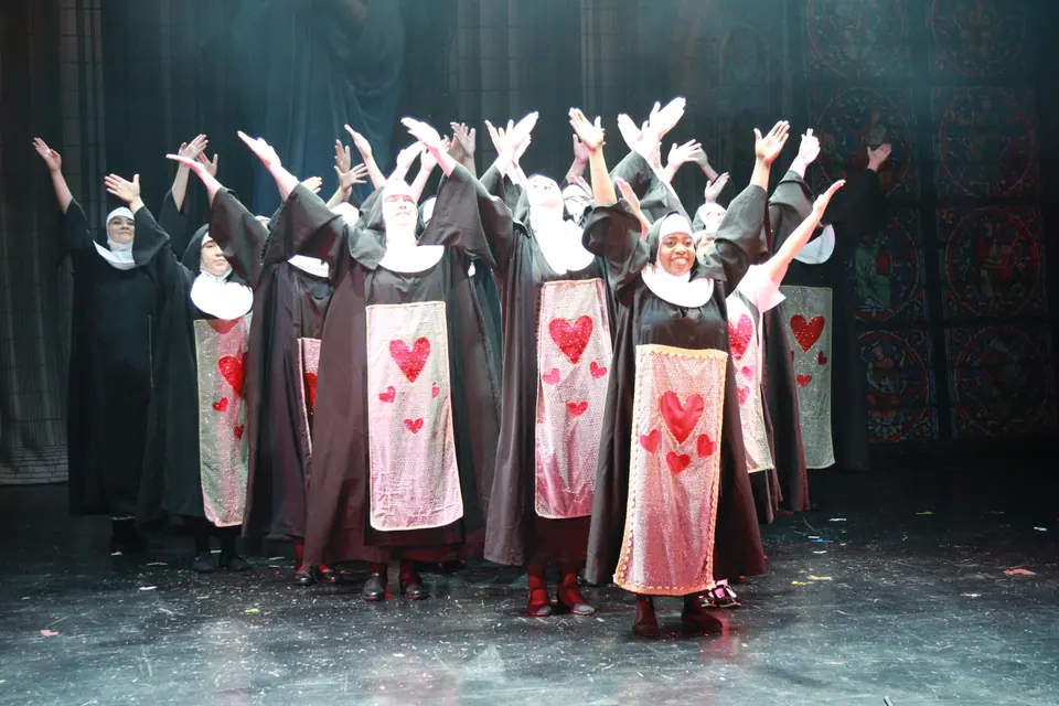 Willenhall Musical Theatre Company's 2019 production of Sister Act at Dormston Mill Theatre, Sedgley. Photograph 94 of 234.