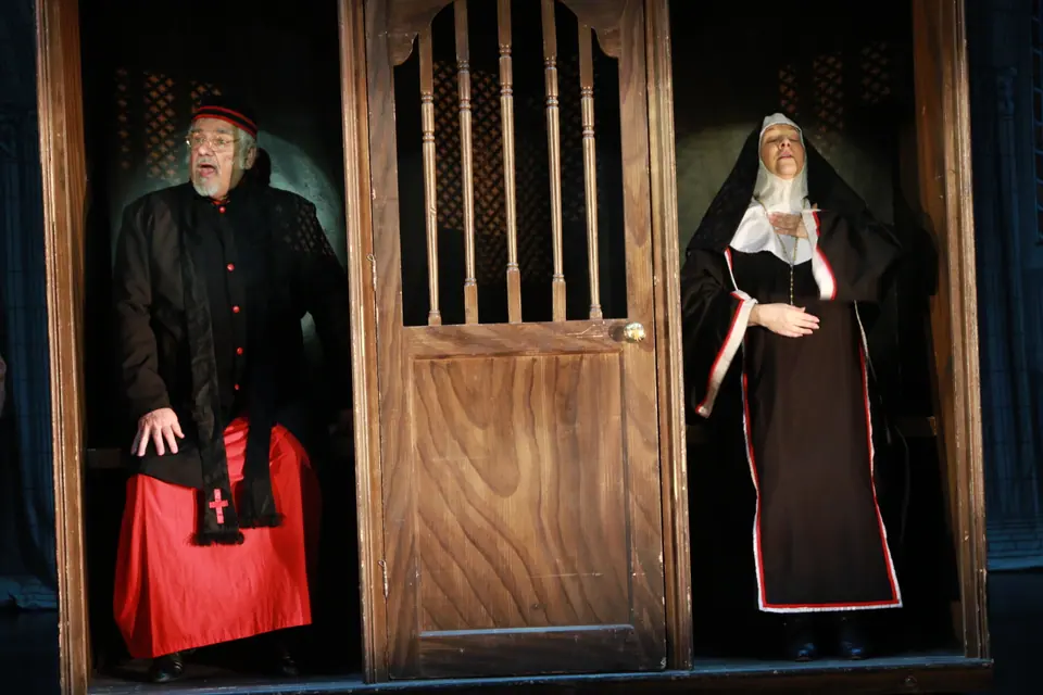 Willenhall Musical Theatre Company's 2019 production of Sister Act at Dormston Mill Theatre, Sedgley. Photograph 99 of 234.